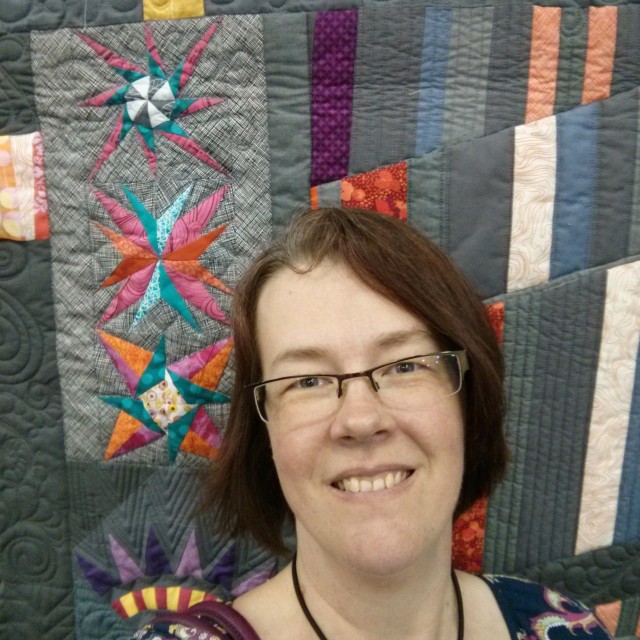 Awkward selfie in front of Gemma's amazing quilt.