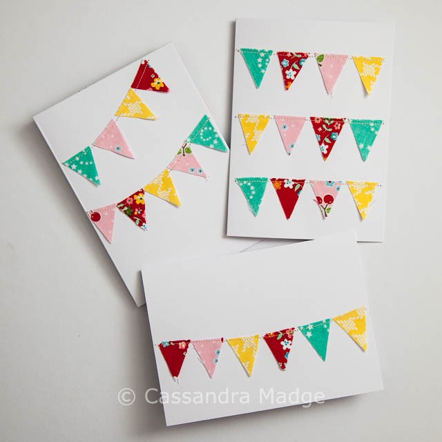 Fabric Scrap Banner Greeting Cards - Cassandra Madge