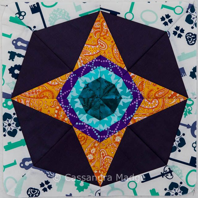 Atomic Star Paper Piecing Block  - Cassandra Madge