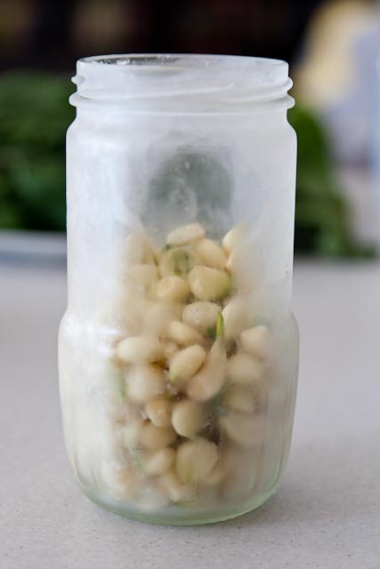 Jar of Frozen garlic cloves
