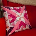 Pink star cushion finished