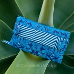 Della Wallet Clutch with directional fabric.
