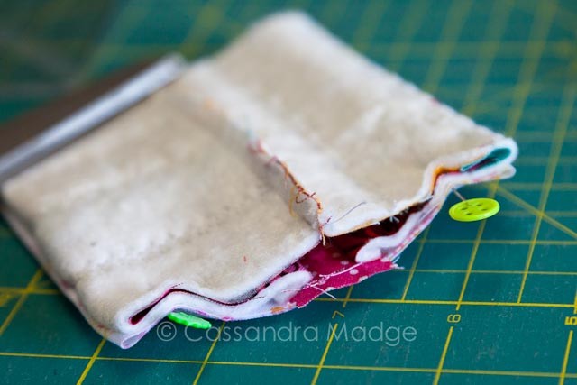 Triangle Pouch with enclosed seams.