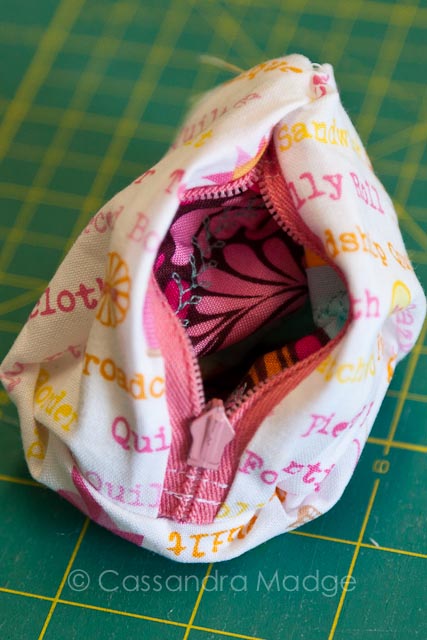 Triangle Pouch with enclosed seams.