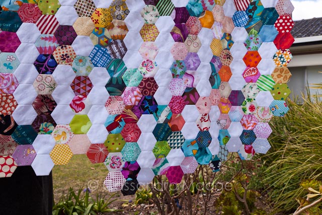 Summer Rain hexagon quilt - Cassandra Madge