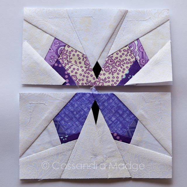 Paper pieced Butterfly Charm Block - Tutorial - Cassandra Madge