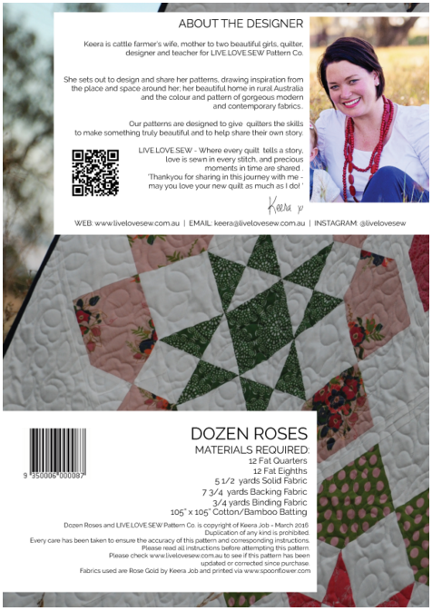 Dozen Roses Quilt - Live Love Sew Pattern Co