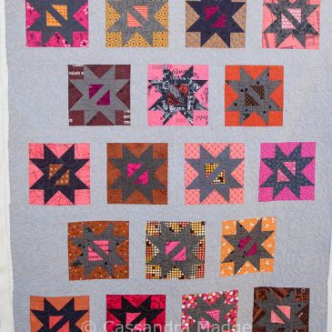 Slashed Stars on the quilting frame